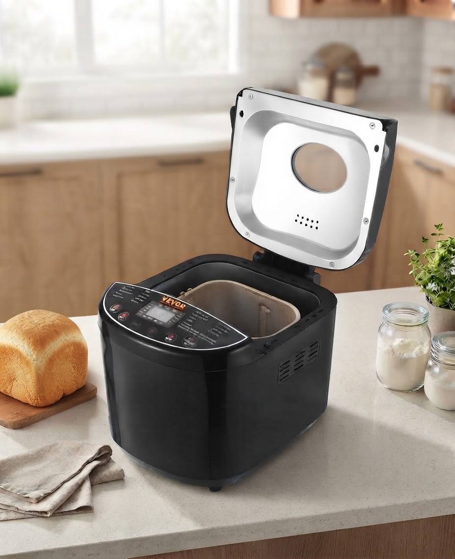 Compact automatic bread maker with 19 programs