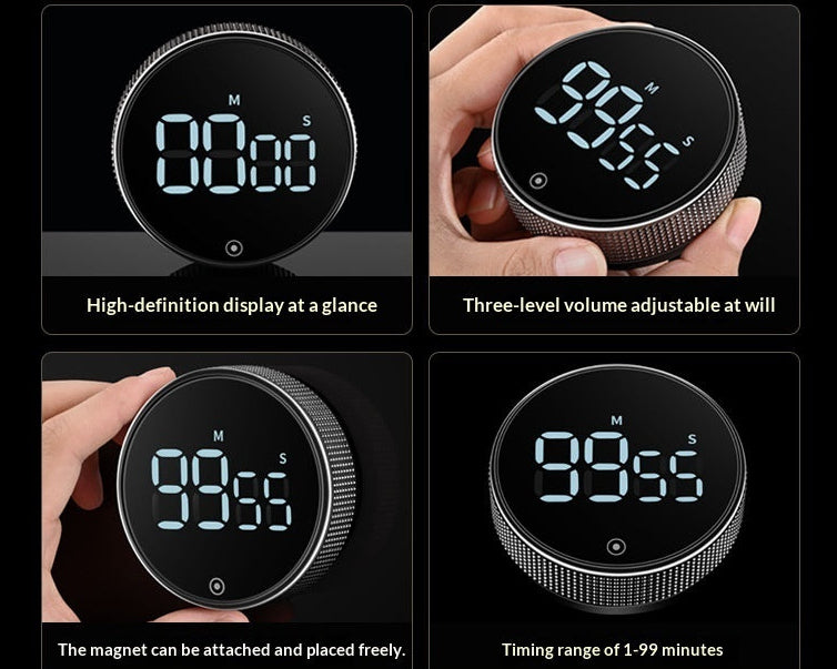 Magnetic cooking timer for precise baking and kitchen timing