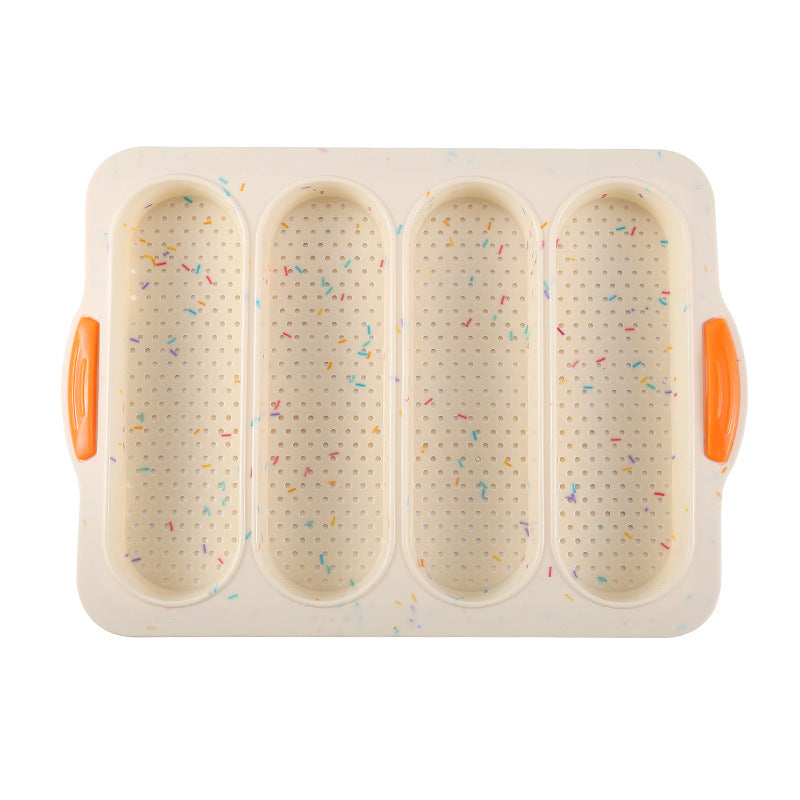 Flexible bread baking mold with easy release design