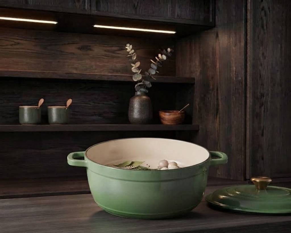 Heavy duty cast iron pot for baking and roasting