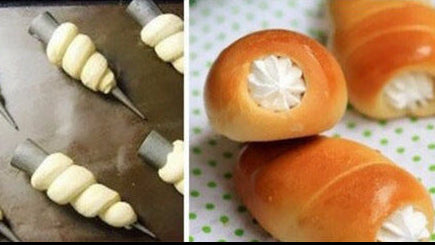Metal horn mold for puff pastry shaping