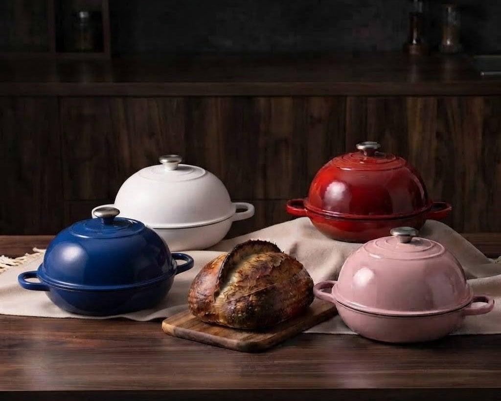 Cast iron Dutch oven for sourdough bread baking