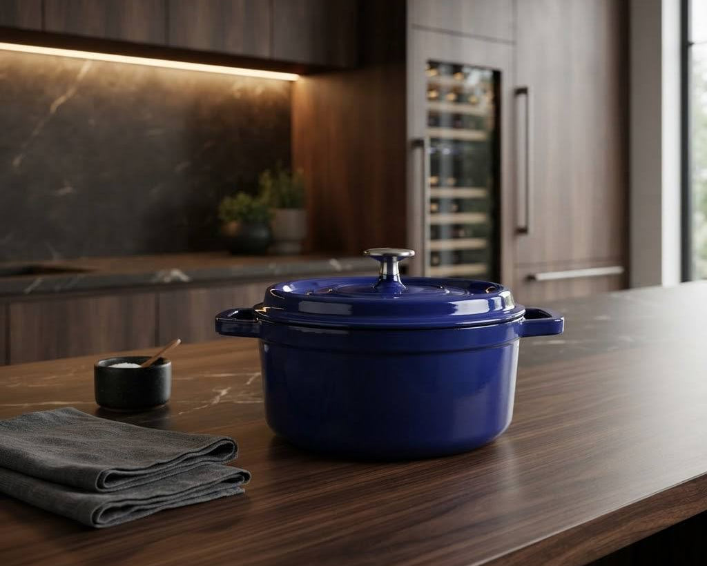  enameled cast iron dutch oven with lid