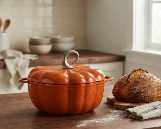 24cm pumpkin enameled cast iron dutch oven for bread baking