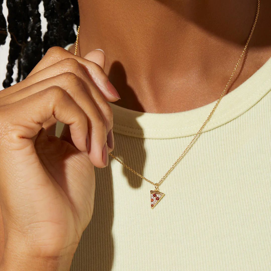 Shine with Personality – Pizza Diamond Pendant Necklace 🍕💎