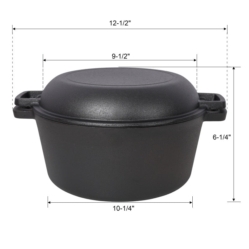 Durable pre-seasoned cast iron pot for baking and stewing