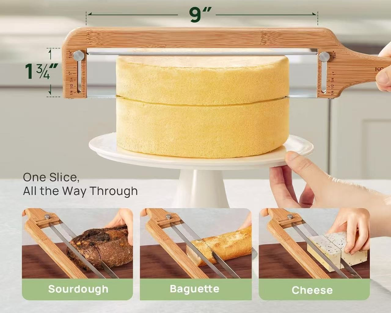 Serrated bread slicing tool for sourdough baking