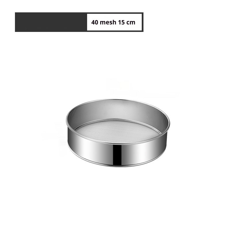 Fine mesh flour sieve for sourdough bread preparation