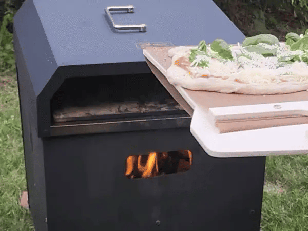 Natural wood pizza baking board with sliding design