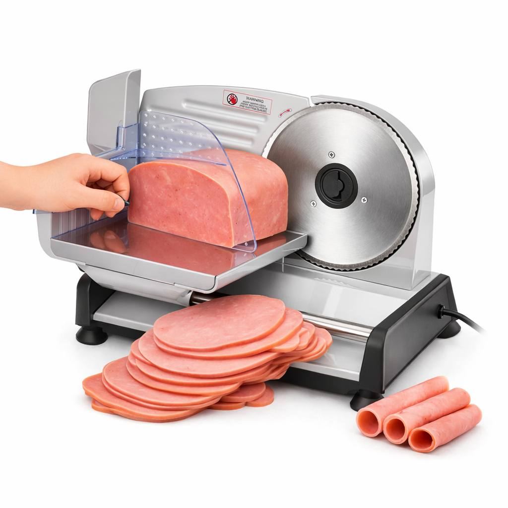 Adjustable bread slicing machine with stainless steel blade