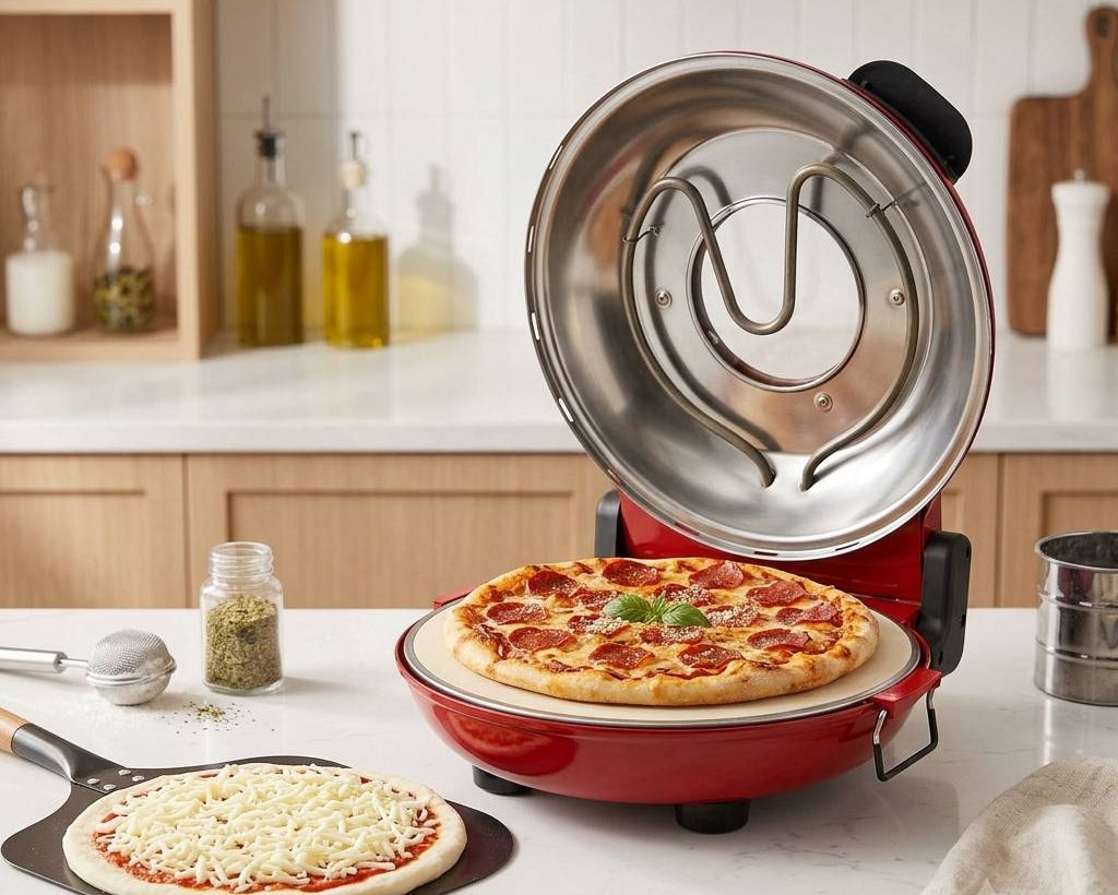 Multi functional pizza machine with ceramic disc for home baking
