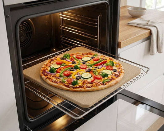 Pizza stone for crispy homemade pizza crust