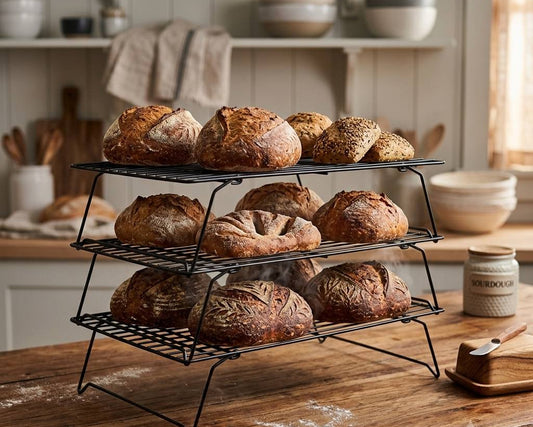 3-tier non-stick cooling rack for bread and baking