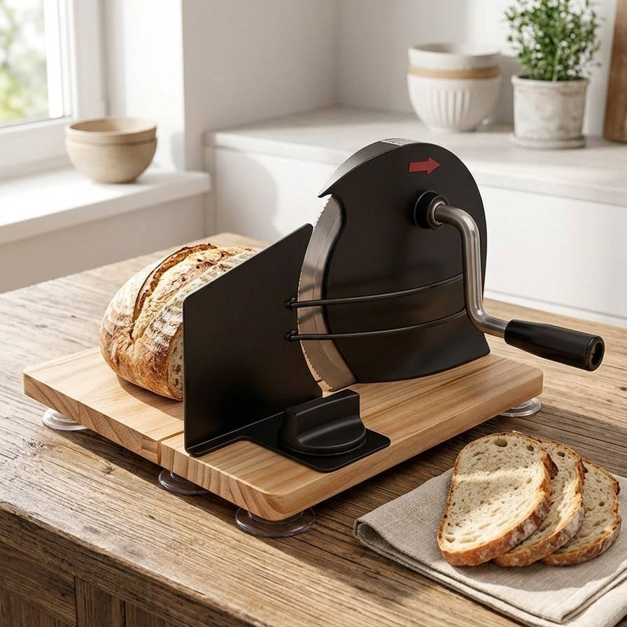 Foldable manual bread slicer with adjustable stainless steel blade