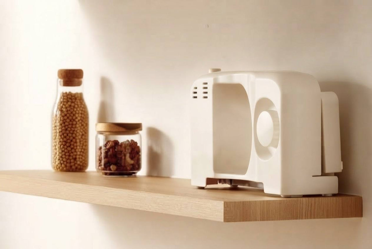  Folded electric bread and meat slicer for storage
