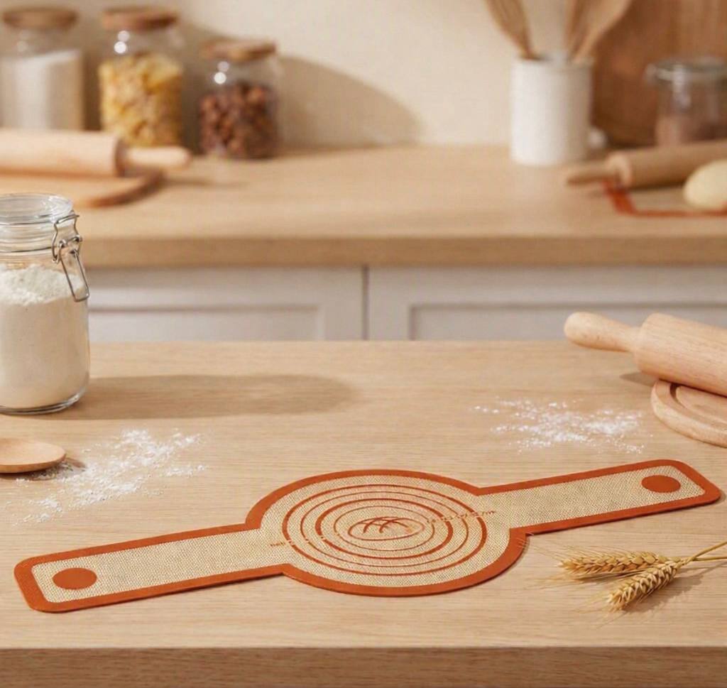Silicone baking sling mat for easy dough handling and transfer