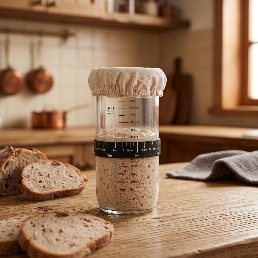 24oz sourdough fermentation glass jar set for starter feeding